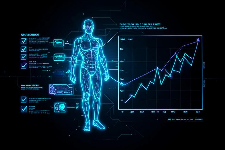 Formulário digital brilhante se transformando em gráfico ao vivo